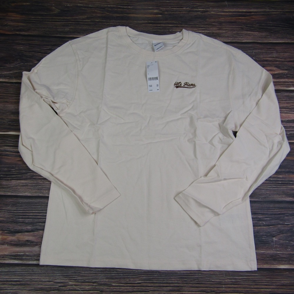Urban Outfitters Iets Frans NEW Mens Small Ivory Long‎ Sleeve Tee T Shirt